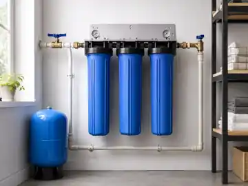 Illustrative three-stage Big Blue whole-house filtration system